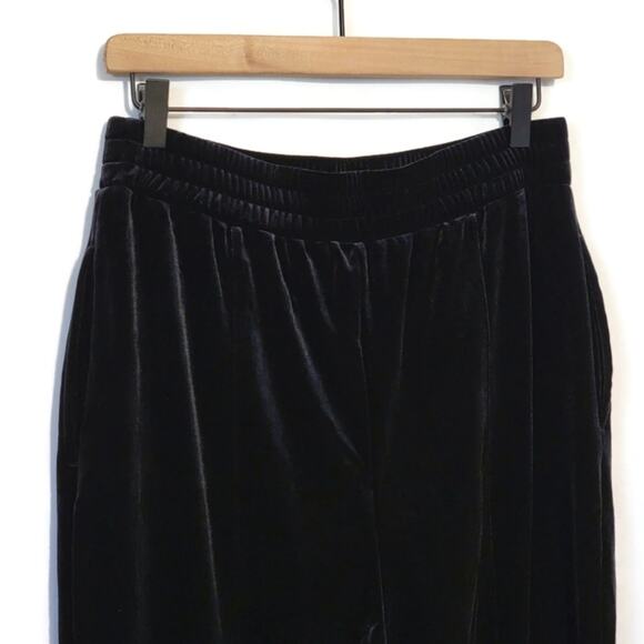Open Edit Black Velvet Skinny Pants High Rise Ankle Chic Party Night Out Size M - Picture 9 of 12
